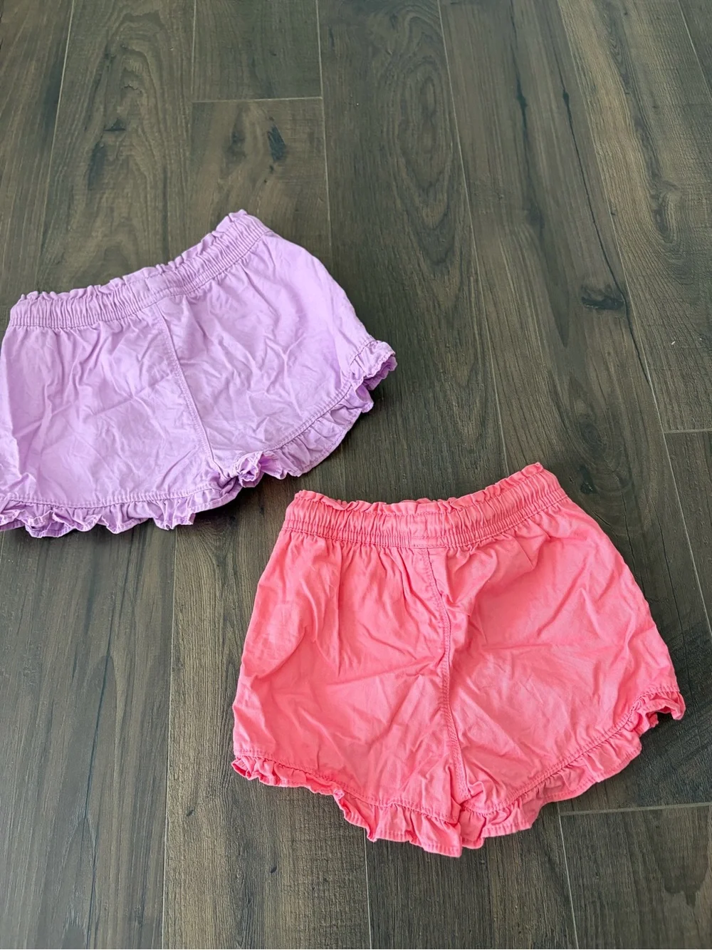 BabyGAP Ruffle Hem Pull-On Shorts in Lavender and Coral Set of 2